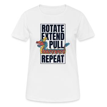 Drehen Verlängern Ziehen Wiederholen Paddler Drummer Team - Frauen T-Shirt atmungsaktiv - Weiß - Vorne - AI Model Female 172 dark (172cm)