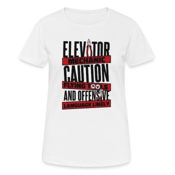 Flugwerkzeuge und beleidigende Sprache wahrscheinlich - Frauen T-Shirt atmungsaktiv - Weiß - Vorne - AI Model Female 172 dark (172cm)