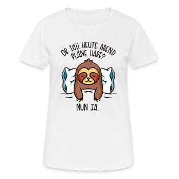 Ich Habe Heute Abend Pläne Folivora - Frauen T-Shirt atmungsaktiv - Weiß - Vorne - AI Model Female 172 dark (172cm)