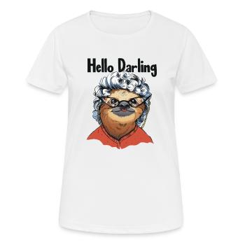 Bonjour Darling Folivora Pilosa à gorge brune - T-shirt respirant Femme - blanc - Devant - AI Model Female 172 dark (172cm)