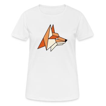 Renard roux géométrique Canidés Caninae Renard amoureux Renard - T-shirt respirant Femme - blanc - Devant - AI Model Female 172 dark (172cm)