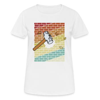 Retro Home Wrecker Demolition Contractor House - Women's Breathable T-Shirt - white - Front - AI Model Female 172 dark (172cm)