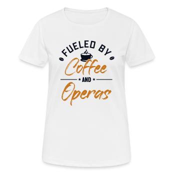 Alimenté par le café et les opéras Opera House Lover - T-shirt respirant Femme - blanc - Devant - AI Model Female 172 dark (172cm)