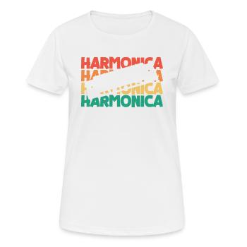 Mundharmonika Retro Text Harmonist Harmonicist - Frauen T-Shirt atmungsaktiv - Weiß - Vorne - AI Model Female 172 dark (172cm)
