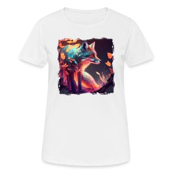 Renard roux Canidés Caninae Renard amoureux Renard - T-shirt respirant Femme - blanc - Devant - AI Model Female 172 dark (172cm)