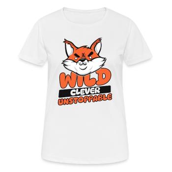 Wild Clever Inarrêtable Renard roux Canidae Caninae - T-shirt respirant Femme - blanc - Devant - AI Model Female 172 dark (172cm)