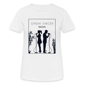 Opera Singer Chinese Hanzi Opera House Vocalist - Women's Breathable T-Shirt - white - Front - AI Model Female 172 dark (172cm)