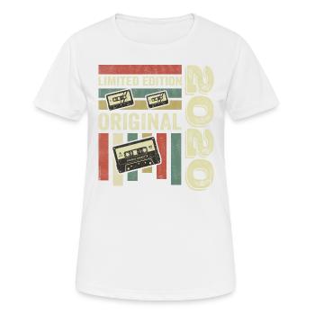 Millésime 2020 - Citation d’anniversaire rétro 2020 - T-shirt respirant Femme - blanc - Devant - AI Model Female 172 dark (172cm)