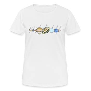 Sonnensystem Astrophysikalische Planeten, Sonnensystem - Frauen T-Shirt atmungsaktiv - Weiß - Vorne - AI Model Female 172 dark (172cm)