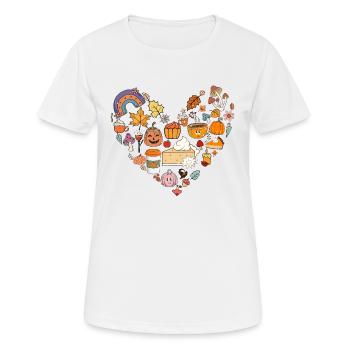 Groovy Halloween, Kürbis - Frauen T-Shirt atmungsaktiv - Weiß - Vorne - AI Model Female 172 dark (172cm)
