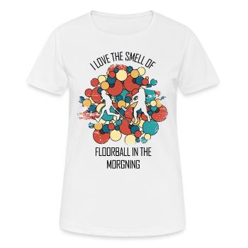 Floorball, Floorball, Field Hockey, Indoor Hockey - Women's Breathable T-Shirt - white - Front - AI Model Female 172 dark (172cm)