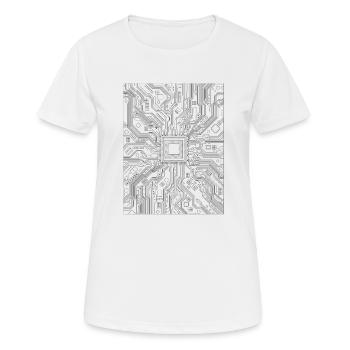 Circuit from the computer - board - Women's Breathable T-Shirt - white - Front - AI Model Female 172 dark (172cm)
