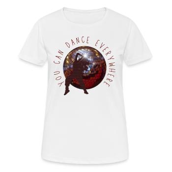 You can dance everywhere Dancing Disco Ball - Women's Breathable T-Shirt - white - Front - AI Model Female 172 dark (172cm)