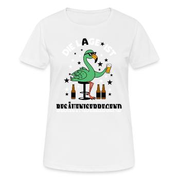 Drôle de flamant rose vert - T-shirt respirant Femme - blanc - Devant - AI Model Female 172 dark (172cm)