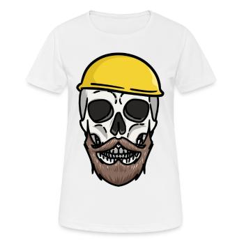 Artisanat Casque de sécurité Crâne Travaux de chantier Emploi - T-shirt respirant Femme - blanc - Devant - AI Model Female 172 dark (172cm)