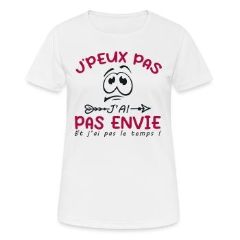 Je Peux Pas J'ai Pas Envie - T-shirt respirant Femme - blanc - Devant - AI Model Female 172 dark (172cm)