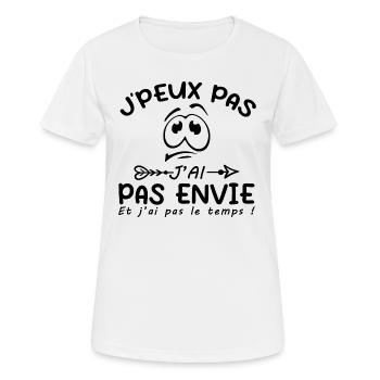 Je Peux Pas J'ai Pas Envie - T-shirt respirant Femme - blanc - Devant - AI Model Female 172 dark (172cm)