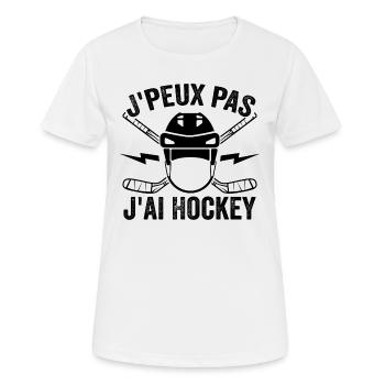Ich kann nicht, ich habe eine originelle Hockey-Geschenkidee - Frauen T-Shirt atmungsaktiv - Weiß - Vorne - AI Model Female 172 dark (172cm)