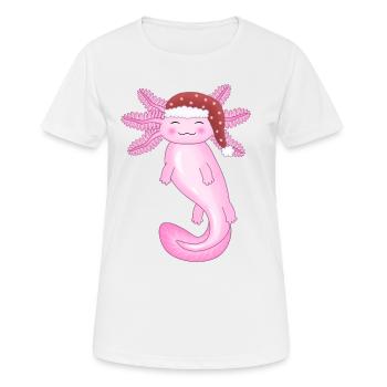 Süßer Weihnachts-Axolotl - Frauen T-Shirt atmungsaktiv - Weiß - Vorne - AI Model Female 172 dark (172cm)