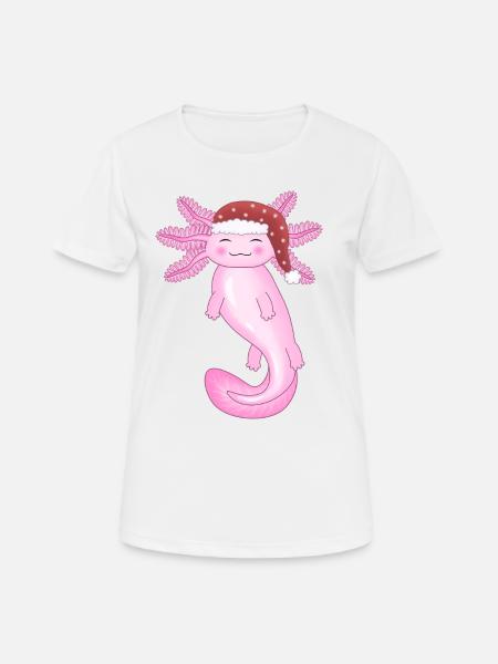 Cute Christmas Axolotl - Women's Breathable T-Shirt - white