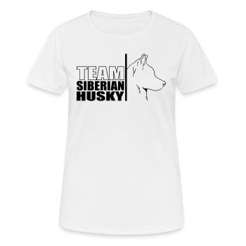 TEAM Husky de Sibérie Chien Wilsigns - T-shirt respirant Femme - blanc - Devant - AI Model Female 172 dark (172cm)