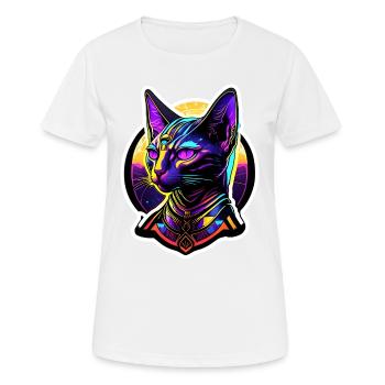 Egypte Chat Psychédélique II - T-shirt respirant Femme - blanc - Devant - AI Model Female 172 dark (172cm)