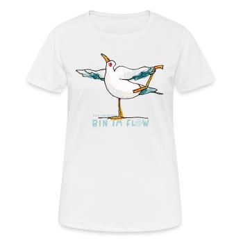 prinzenart / Yogamöwen / Tänzerin / Im Flow - Frauen T-Shirt atmungsaktiv - Weiß - Vorne - AI Model Female 172 dark (172cm)