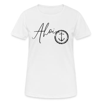Ahoi & Ankerliebe - Frauen T-Shirt atmungsaktiv - Weiß - Vorne - AI Model Female 172 dark (172cm)