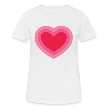 Cœur rose concentrique - T-shirt respirant Femme - blanc - Devant - AI Model Female 172 dark (172cm)