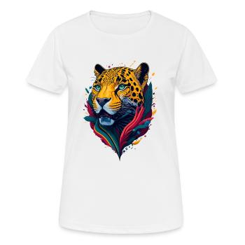 Joli jaguar abstrait - T-shirt respirant Femme - blanc - Devant - AI Model Female 172 dark (172cm)