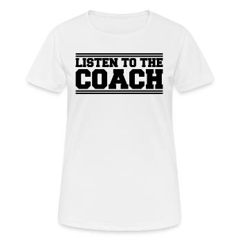 Entraîneur Entraîneur Entraîneur de tennis Femme Football Homme Drôle - T-shirt respirant Femme - blanc - Devant - AI Model Female 172 dark (172cm)