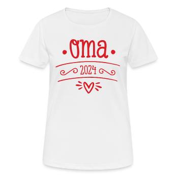 Oma 2024 Geschenk Geburt Enkelkind - Frauen T-Shirt atmungsaktiv - Weiß - Vorne - AI Model Female 172 dark (172cm)