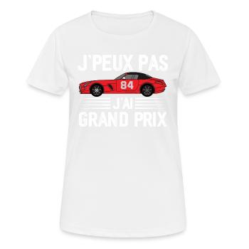 Je peux pas j ai grand prix - T-shirt respirant Femme - blanc - Devant - AI Model Female 172 dark (172cm)