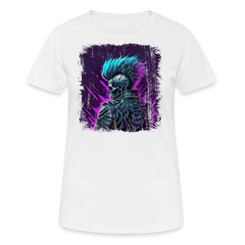 Synthwave Zombie Skull - Women's Breathable T-Shirt - white - Front - AI Model Female 172 dark (172cm)