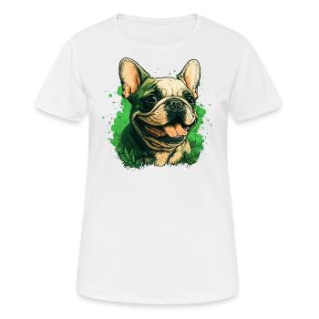 Französische Bulldogge - Frauen T-Shirt atmungsaktiv - Weiß - Vorne - AI Model Female 172 dark (172cm)