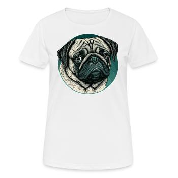 Petit Carlin - T-shirt respirant Femme - blanc - Devant - AI Model Female 172 dark (172cm)