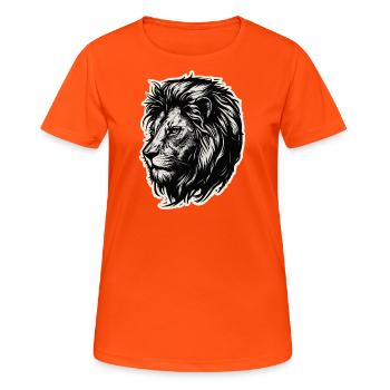 Lion - T-shirt respirant Femme - orange néon - Devant - AI Model Female 172 dark (172cm)