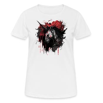 Licorne effrayante - T-shirt respirant Femme - blanc - Devant - AI Model Female 172 dark (172cm)