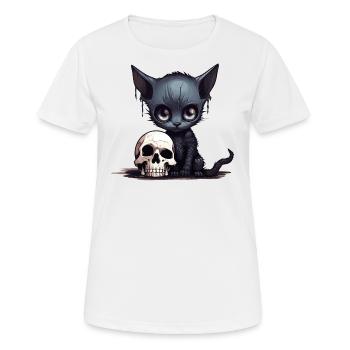 Cute Emo Kitten - Women's Breathable T-Shirt - white - Front - AI Model Female 172 dark (172cm)