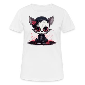Chaton gothique Emo mignon - T-shirt respirant Femme - blanc - Devant - AI Model Female 172 dark (172cm)