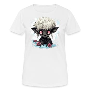 Mouton noir - T-shirt respirant Femme - blanc - Devant - AI Model Female 172 dark (172cm)
