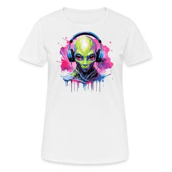 Disc-jockey extraterrestre - T-shirt respirant Femme - blanc - Devant - AI Model Female 172 dark (172cm)
