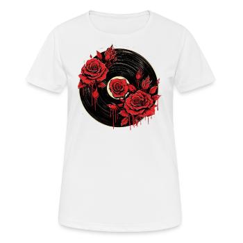 L’amour des disques vinyles - T-shirt respirant Femme - blanc - Devant - AI Model Female 172 dark (172cm)
