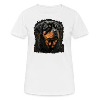 Chien Rottweiler - T-shirt respirant Femme - blanc - Devant - AI Model Female 172 dark (172cm)