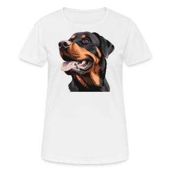 Chien Rottweiler - T-shirt respirant Femme - blanc - Devant - AI Model Female 172 dark (172cm)