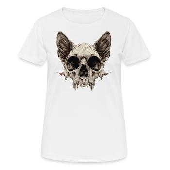 Crâne de chat zombie - T-shirt respirant Femme - blanc - Devant - AI Model Female 172 dark (172cm)
