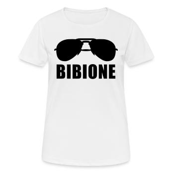 Coole Bibione Sonnenbrille - Frauen T-Shirt atmungsaktiv - Weiß - Vorne - AI Model Female 172 dark (172cm)