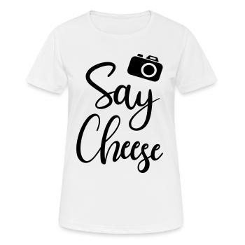 Say cheese Fotograf Fotoshooting fotografieren - Frauen T-Shirt atmungsaktiv - Weiß - Vorne - AI Model Female 172 dark (172cm)