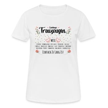 Lieblingstrauzeugin - Trauzeugin Fragen - Frauen T-Shirt atmungsaktiv - Weiß - Vorne - AI Model Female 172 dark (172cm)