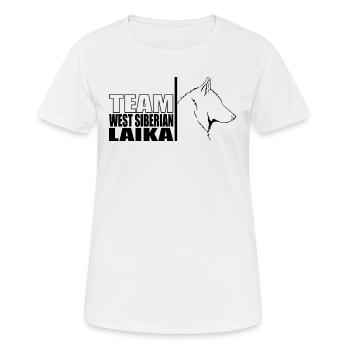 ÉQUIPE Sibérie occidentale Laïka Chien Chien Wilsigns - T-shirt respirant Femme - blanc - Devant - AI Model Female 172 dark (172cm)
